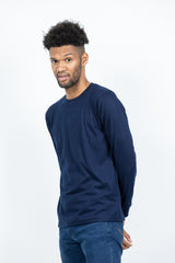 GRABO365® DESIGN Long Sleeve T-Shirt with crew neck in Navy Blue GRABO365