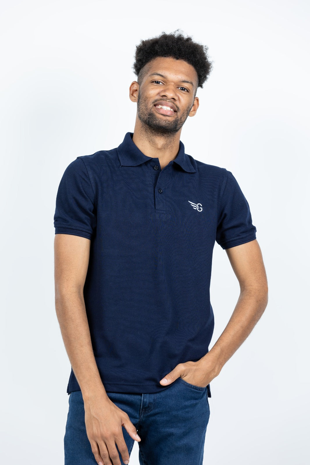 GRABO365® DESIGN Polo T-Shirt in Navy Blue GRABO365