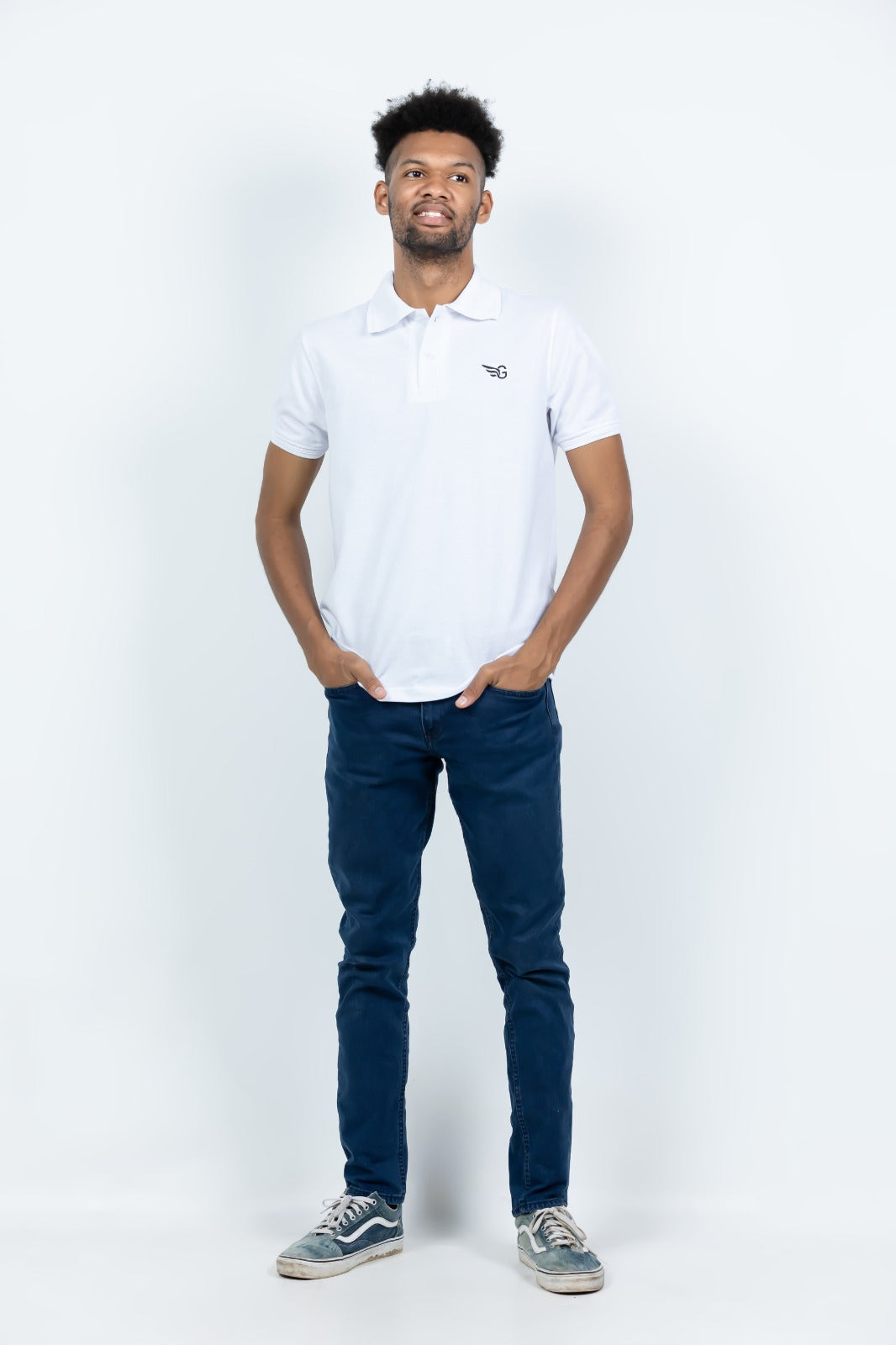 GRABO365® DESIGN Polo T-Shirt in White GRABO365