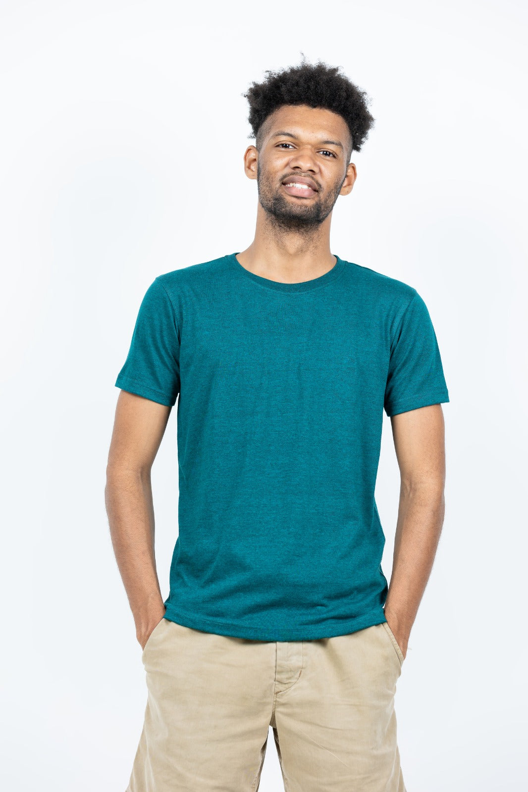 GRABO365® DESIGN T-shirt with crew neck in Teal Green GRABO365