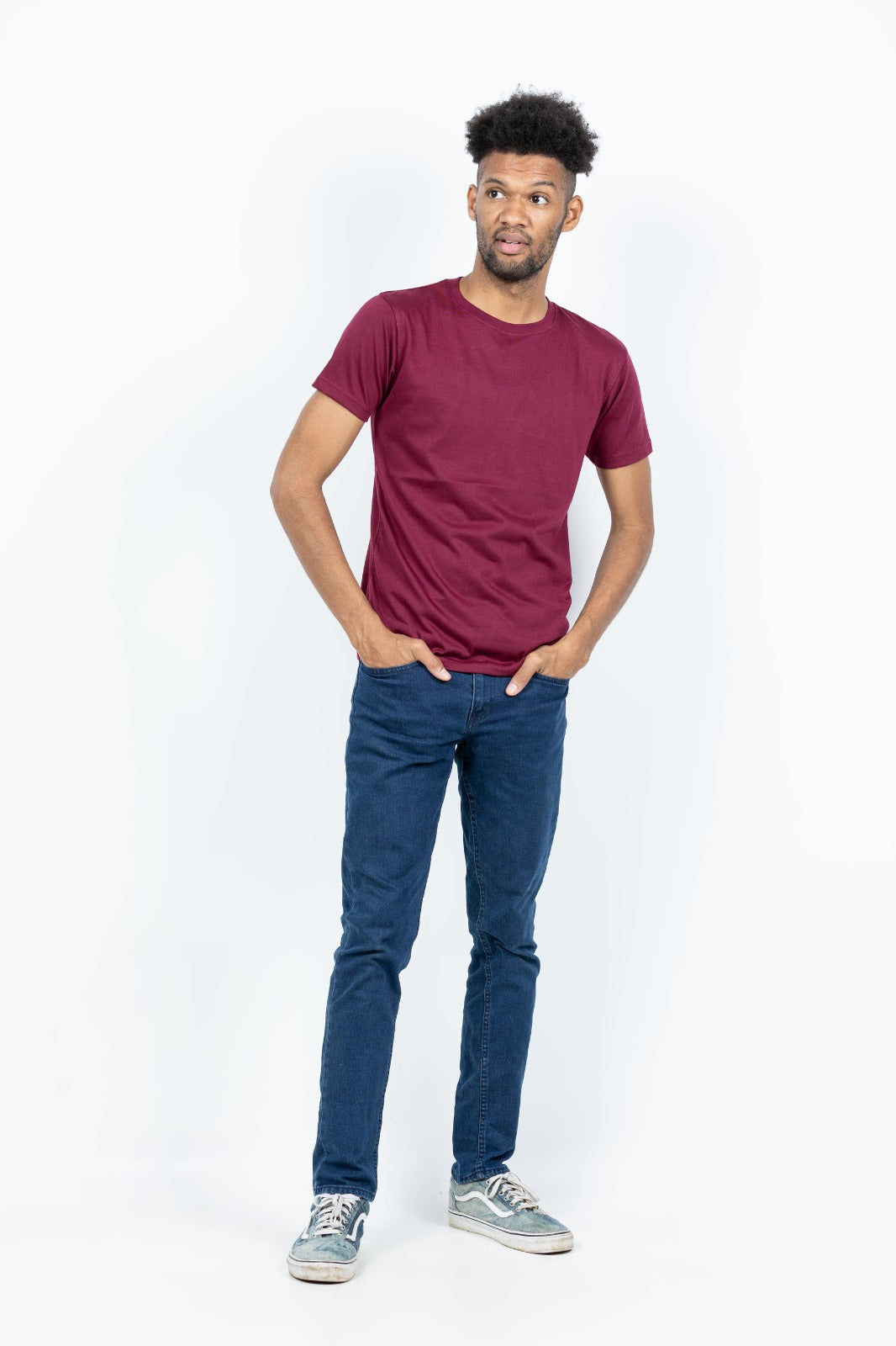 GRABO365® DESIGN T-shirt with crew neck in Maroon GRABO365