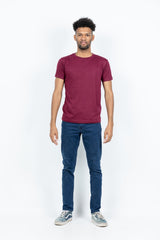 GRABO365® DESIGN T-shirt with crew neck in Maroon GRABO365