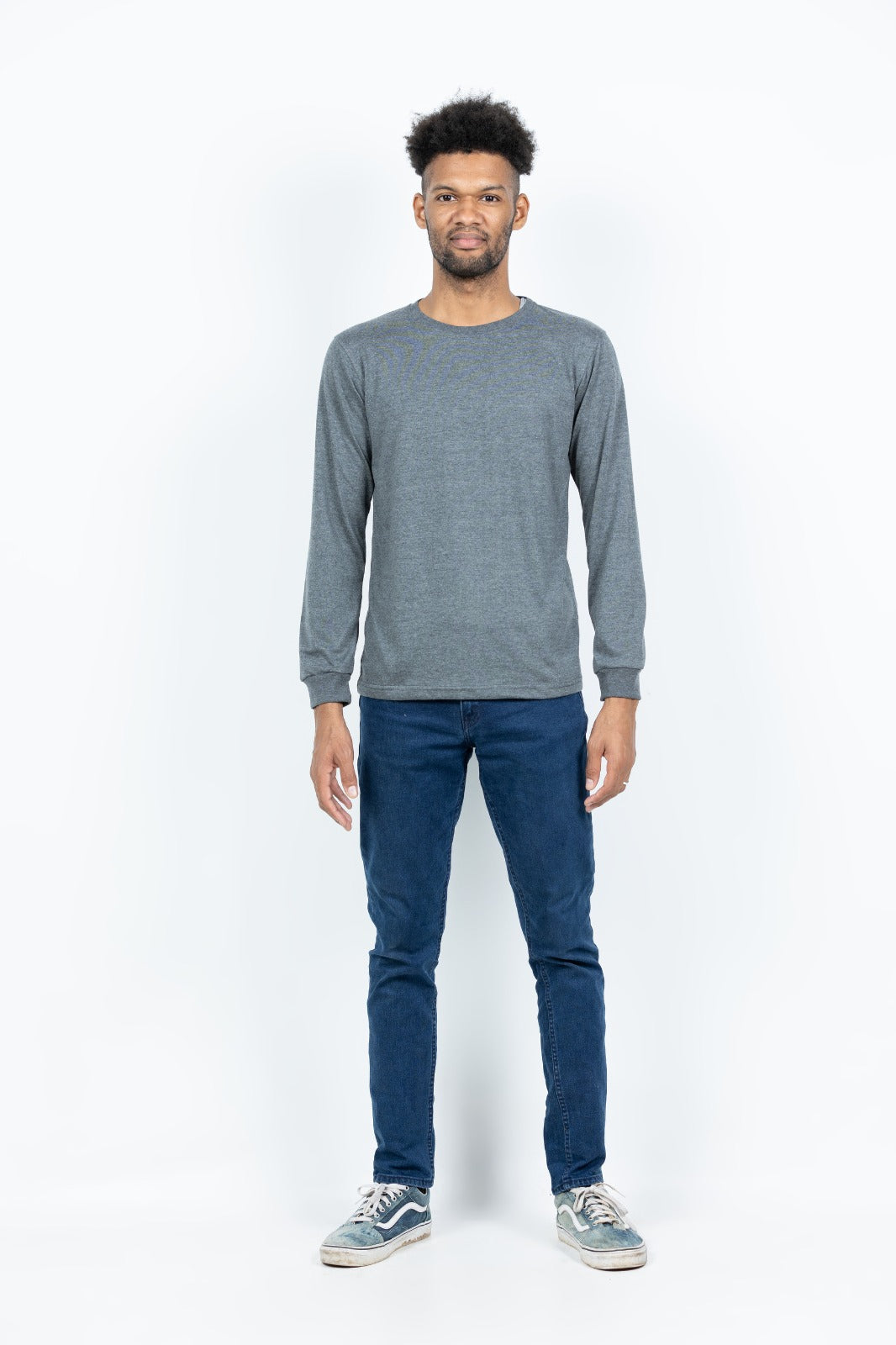 GRABO365® DESIGN Long Sleeve T-shirt with crew neck in Grey GRABO365