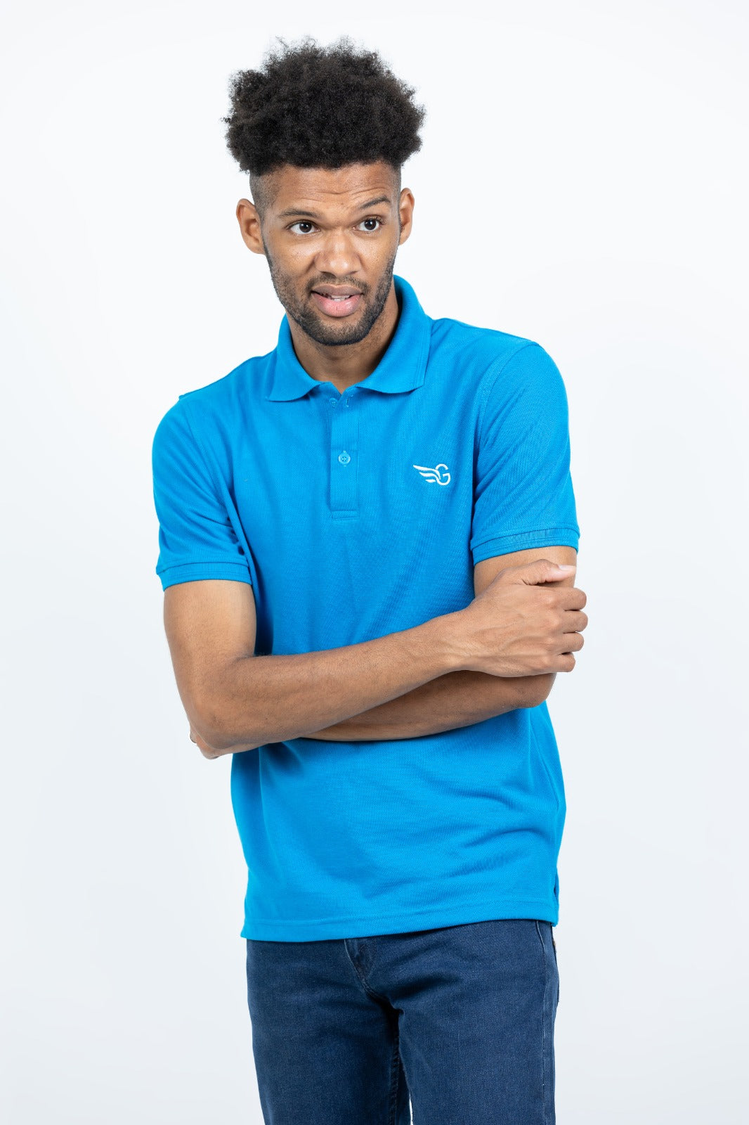 GRABO365® DESIGN Polo T-Shirt in Sky Blue GRABO365