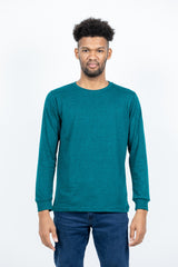 GRABO365® DESIGN Long Sleeve T-shirt with crew neck in Teal Green GRABO365