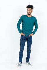 GRABO365® DESIGN Long Sleeve T-shirt with crew neck in Teal Green GRABO365