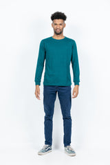 GRABO365® DESIGN Long Sleeve T-shirt with crew neck in Teal Green GRABO365