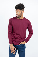 GRABO365® DESIGN Long Sleeve T-shirt with crew neck in Maroon GRABO365