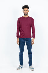 GRABO365® DESIGN Long Sleeve T-shirt with crew neck in Maroon GRABO365