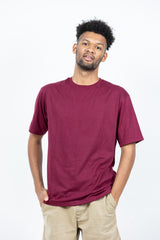 GRABO365® DESIGN Oversized T-shirt with crew neck in Maroon GRABO365