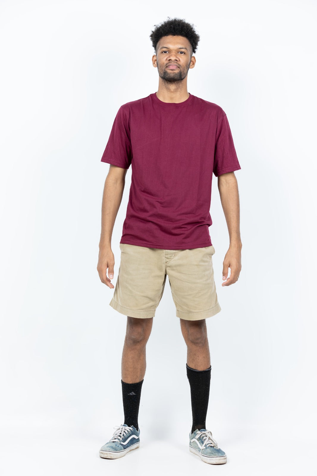 GRABO365® DESIGN Oversized T-shirt with crew neck in Maroon GRABO365