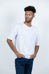 GRABO365® DESIGN Oversized T-shirt with crew neck in White GRABO365